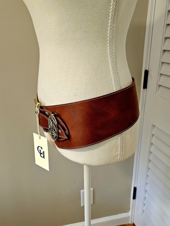 Chasing Unicorns Leather And Brass Flower Belt main image 14
